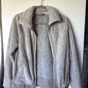 The North Face Heather Gray Plush Fleece Full-Zip